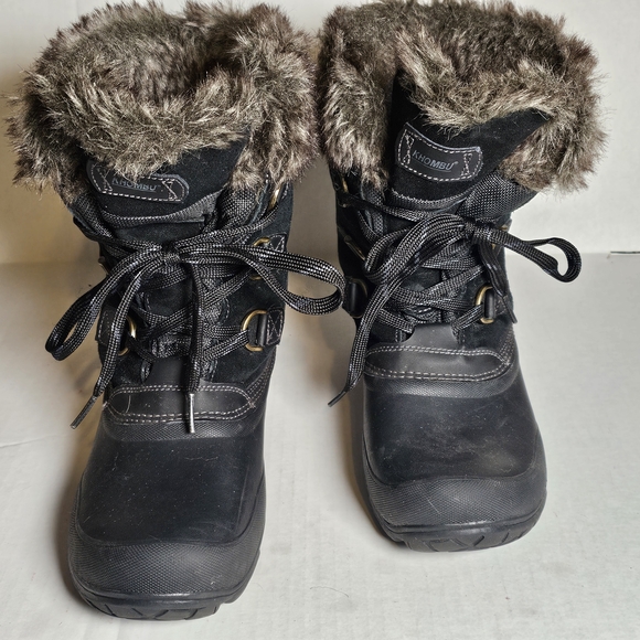 Khombu Shoes - Khombu Black and Brown Winter Boots with Faux Fur